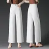 Calças Wide Leg 2015 Jeans Feminino Branco 2025 Novas Calças Casuais Femininas de Verão Soltas com Caimento Calças Femininas