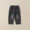 Calça Jeans Infantil Outono 2026 Nova Estilosa Estilo de Rua para Crianças, Versão Coreana Calça Longa para Bebês e Crianças