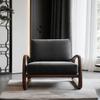 Nueva Silla Sofá de Nogal Negro Estilo Chino, Área de Ocio Inspirada en Zen, Sala de Reuniones y Recepción, Madera Maciza, Sillón Perezoso para Sala de Estar