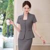 Traje profesional de verano, traje de manga corta, vestido femenino, temperamento, servicio al cliente, oficina de ventas, cuello blanco, joyería, ropa de trabajo.