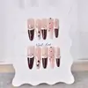 Manicure Artesanal Outono e Inverno High-End Frances Olho de Gato Brilho Diamante Coração de Natal Ano Novo Unhas de Manicure Vermelhas