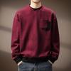 Sudadera de Lujo Estilo Japonés con Cuello Patchwork Tie-Dye Pesado para Hombre, Nuevo Diseño de Otoño con Bolsillos, Camiseta Casual Holgada