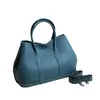 Nova Bolsa Feminina Padrão Lichia Couro Bovino Camada Superior Bolsa de Jardim Europeia e Americana Couro Genuíno Grande Capacidade Elegante Bolsa de Ombro de Mão