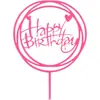 Tarjeta acrílica rosa color chica de ensueño enchufe para pastel de cumpleaños decoración de escena de mesa de postres para fiesta bandera