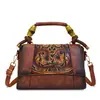 Bolso Cruzado Retro Transfronterizo Bordado a Mano en Relieve Bolso de Hombro Bolso para Madre de Mediana Edad para el Trabajo Estilo Chino Bolso para Mujer Venta al por Mayor
