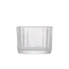 Novo Copo de Vela de Vidro Transparente com Padrão Vertical Espesso Fundo Espesso Suporte de Vela Decorativo para Casa Vela Aromática Copo de Vela