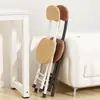 Silla plegable Taburete Silla con respaldo Portátil Hogar Silla de comedor Dormitorio de estudiante Entrenamiento Taburete redondo simple Almacenamiento Silla de computadora