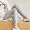 Pantalones Leggings Ropa Exterior Nuevo Encaje Cintura Alta Adelgazantes Elásticos Ajustados Coreanos Combinan con Todo Primavera y Otoño Delgados Pantalones Hasta el Tobillo