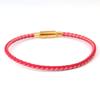 Pulseira de Cordão de Couro de Aço Inoxidável 3,0mm Fivela Resistente ao Desgaste Cordão de Couro Pendurado Fecho de Pressão Usável Ouro Duro Miçangas Cordão de Mão