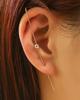 Brincos de Tarraxa Minimalistas com Detalhes em Diamante, Design de Folha Relâmpago, Brincos Helix para Mulheres, Design de Linha