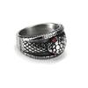 Anillo Vikingo Personalizado con Serpiente e Incrustación de Diamante, Audaz Acero Inoxidable para Hombre, Exquisita Moda Retro con Ojo Rojo e Incrustación de Diamantes