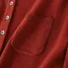 Suéter de Punto de Lana 100% Suave y Amigable con la Piel para Mujer, Manga Larga, Cuello con Solapa, Media Apertura con Botones, Bolsillo Único, Bloques de Color de Moda, Invierno