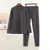 Outono e Inverno veludo dupla face gola alta manga longa masculino tamanho plus size camisa base cor sólida quente conjunto de duas peças