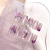 Uñas Postizas Artesanales Ojo de Gato Desmontables Manicura Uñas Cortas Estilo Ballet Tallas Variadas Uñas Postizas 10 Piezas Mayoreo