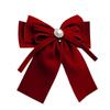 Moño de terciopelo rojo pinza de resorte clip parte trasera de la cabeza clip superior tostado accesorios de ropa vestido de compromiso tocado femenino accesorios para el cabello