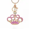 Llavero Popular de Cristal de Corona Transfronterizo Colgante Pequeño Pedrería Metal Yiwu Llavero de Pequeños Artículos Accesorios DIY