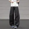 Outono 2026 Novo Casual Outdoor Desconstruído Patchwork Plus Size Calça de Paraquedista Foice para Homens em Azul Trabalho Francês Estilo Outdoor Vintage