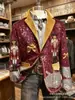 Site independente internacional Amazon TEME blazer de veludo cotelê de manga comprida com dois bolsos masculinos