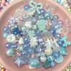 Kit de Accesorios de Cuentas Irregulares de Color UV Galvanizado de Alto Brillo para Mermaid con Agujeros para Collar y Cadena de Teléfono Hechos a Mano DIY
