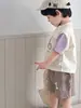 Blusas Cartoon para Bebês Verão Conjuntos para Meninos Estilo Fino 2026 Novas Roupas de Verão para Bebês Estilo Coreano Roupas Infantis Conjunto de Duas Peças
