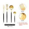 Estilo Nórdico Acero Inoxidable Vajilla Portuguesa Creativa Occidental Cuchillo para Bistec, Tenedor y Cuchara Juego de Cuatro Piezas Vajilla Caja de Regalo