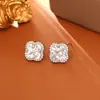 Pendientes Creativos de Trébol de Cuatro Hojas con Hielo Triturado y Agujas de Plata 925, Pendientes Brillantes de Moda de Alta Gama CNC, Dulces Accesorios