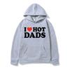 Sudadera con Capucha con Estampado de Letras Corazón Rojo Amo a los Papás Calientes
