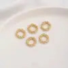 Anillo Cerrado Texturizado Chapado en Oro de 14 Quilates que Conserva el Color Anillo de Conexión Hecho a Mano Anillo para Colgar Joyería DIY Anillo para Correr Accesorios para Pulsera