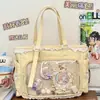 Bolsa de hombro tipo ita bag con insignia transparente estilo japonés, bolso diario para muñecas, bolso de estudiante para la escuela y el trabajo, bolso tote, bolso cruzado
