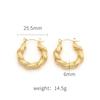 Joyería transfronteriza Lujo ligero francés Geométrico Acero de titanio Hebilla para la oreja Femenino Nicho Personalizado Aretes retorcidos de oro de 18 quilates Sensación de alta gama