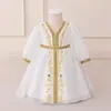 Vestido para Niña con Exquisito Bordado, Vestido de Banquete, Vestido de Princesa Europeo y Americano, Vestido de Noche para Primer Cumpleaños, Vestido con Cinta Dorada