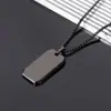 Colgante biselado personalizado de acero de titanio de alta gama europeo y americano transfronterizo para hombre, se puede grabar con logo, collar de acero inoxidable