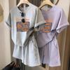 Traje Deportivo Casual para Estudiantes, Shorts Sueltos de Manga Corta con un Conjunto Completo de Trajes de Verano de Dos Piezas a la Moda para Mujer