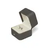 Botón de Presión Dorado Redondo Avanzado Caja de Joyería Redondeada de Piel Sintética para Anillos, Pendientes, Colgantes y Pulseras Caja de Almacenamiento de Joyería