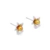 Pendientes de flor de naranjo con pasador de plata 925 pendientes simples retro europeos y americanos para mujer estilo frío al por mayor