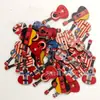 Botones de madera con forma de guitarra pintados para manualidades Estilo europeo y americano 100 piezas un paquete de botones de madera para violín