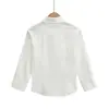 Camisa blanca de verano con cuello, plisada y de manga larga para mujer, diseño elegante, de un solo pecho, corte ajustado, entallada en la cintura, top adelgazante
