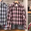 Camisa boxy de franela para mujer 26 otoño/invierno nueva/cuadros/manga larga/camisa de aire acondicionado/camisa fina 489508