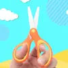Tijeras Escolares de Acero Inoxidable con Escala, Tijeras de Oficina Seguras, Tijeras de Plástico con Goma y Funda, Tijeras para Niños, Transfronterizo