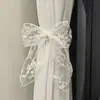 Tiras para Cortinas, Correas con Lazo de Encaje y Perlas, Correas de Encaje de Organza Tridimensional Estilo Nórdico, Listas para Suministro