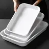 Bandeja Rectangular Blanca Especial de Melamina para Exhibición de Platos de Pato Cocido, Adecuada para Platos Fríos, Hot Pot Picante y Bandeja de Imitación Porcelana para Uso Comercial