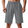 Estación Independiente Verano Americano Shorts de Hombre Sueltos Casuales Pesados Jacquard Ajedrez Shorts Shorts de Hombre