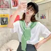 Chal de Color Sólido Estilo Coreano para Primavera y Verano para Mujer, Ropa Exterior con Protección Solar, Cuello Falso de Punto para Aire Acondicionado, Chal Pequeño para Hombros, Estilo Delgado Versátil