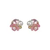 "Sinfonía de Flores" Pendientes de Flor de Cristal Suave para Mujer, Pendientes de Estilo Pastoral Francés, Pendientes de Moda y Lujosos