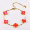 Pulsera de Trébol de Cuatro Hojas de Color Brillante 13 mm de Venta Caliente Transfronteriza Modelo Clásico Versátil Venta Directa de Fábrica
