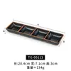 Plato de condimento de melamina negro plato para mojar cocina coreana plato pequeño dos compartimentos tres compartimentos plato pequeño doble compartimento plato de sabor comercial