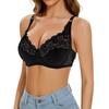 Sujetador de talla grande para mujer, ajustable, de comercio exterior transfronterizo, con pecho grande, fino y pequeño, estilo europeo y americano, con encaje y anilla de acero.