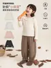 Camiseta de Manga Larga con Cuello Fruncido para Niña Wulibu Yi, Camiseta Básica Dulce Estilo Coreano, Nuevo Conjunto de Otoño 2026 para Niñas Pequeñas