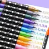 Caneta Marcadora Glitter Ponta Preta Ponta Macia Modelo Novo Transfronteiriça para Crianças e Estudantes, Desenho Artístico, Marca-Texto Feito à Mão, Graffiti no Atacado