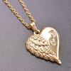 Alas de amor de hip hop europeas y americanas en acero inoxidable en stock, accesorios de joyería galvanizados en oro real de 18 k, collar de acero de titanio DIY